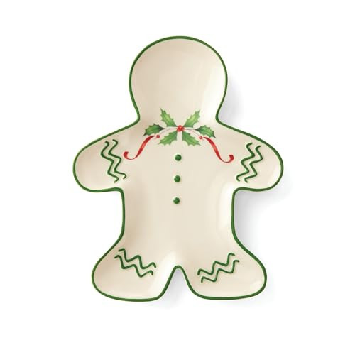 Lenox Dinnerware Set, Holiday Gingerbread Man Accent Plate, Service for 1, 8 Inch Porcelain Plate Perfect for Christmas Hosting, Dishwasher Safe, Christmas Decor, Gingerbread Man (Multicolor, 1 Piece) | Amazon (US)