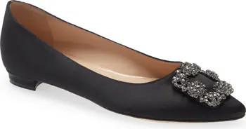 Manolo Blahnik Hangisi Jeweled Pointy Toe Flat | Nordstrom | Nordstrom