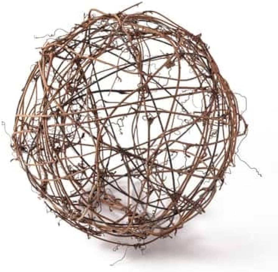 Ashland 10" Natural Grapevine Ball - Ready-to-Use Rustic Decoration for Weddings, Birthdays, Part... | Amazon (US)