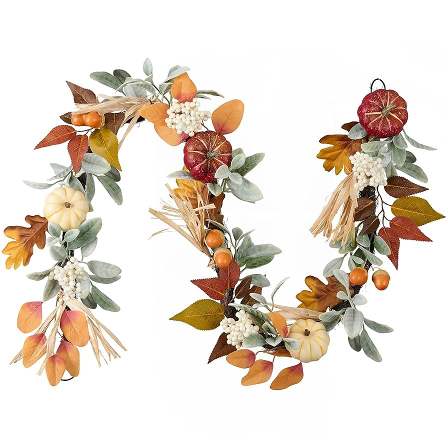 Valery Madelyn 150 cm Autumn Garland for Autumn Decoration, Door Wreath with Artificial Pumpkin, ... | Amazon (DE)