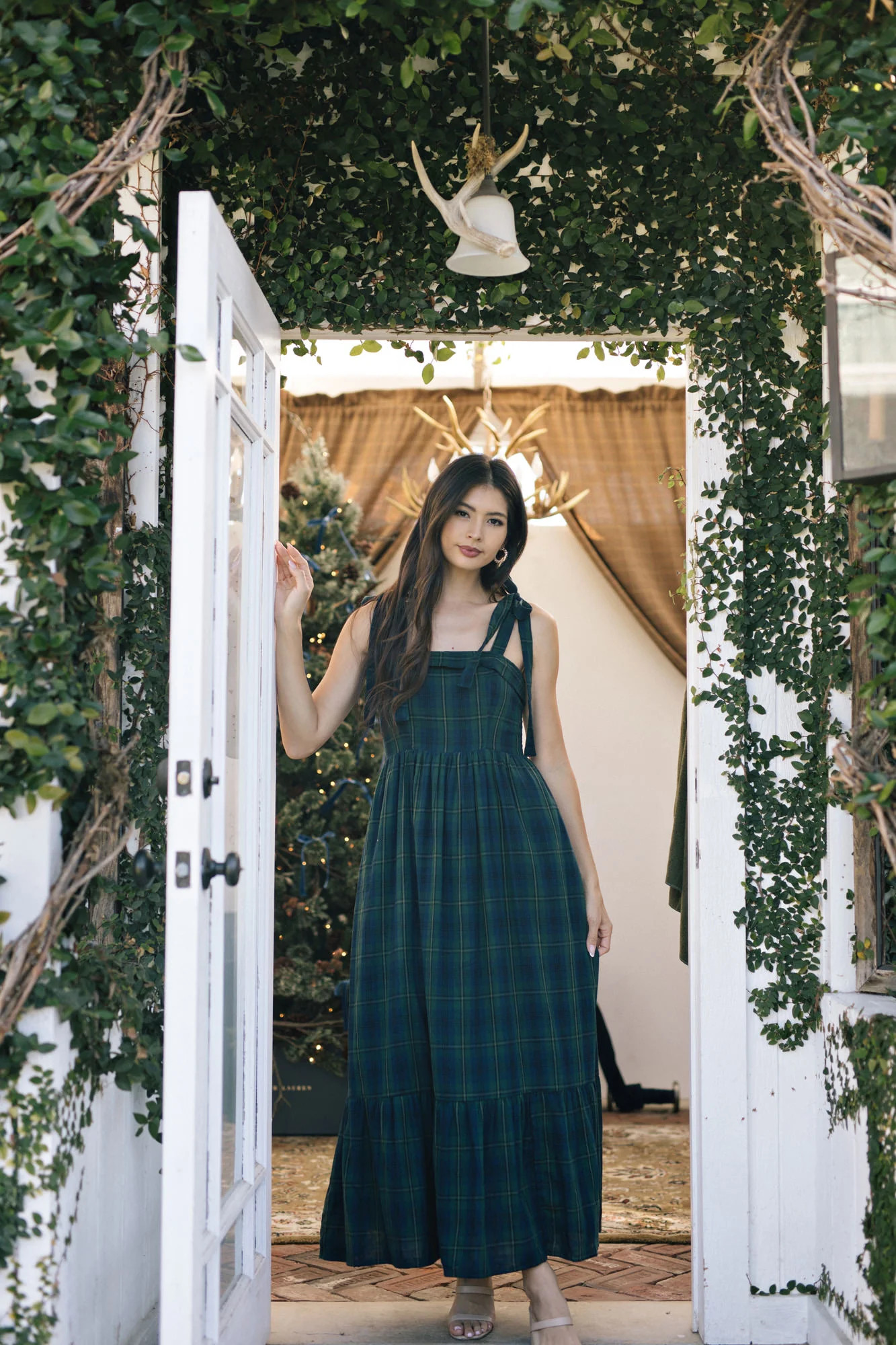 Sarah Plaid Maxi Dress | Morning Lavender