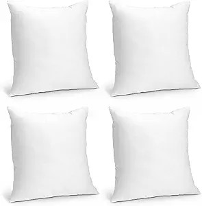 Foamily Throw Pillows Insert - (Pack of 4) Pillow 18" x 18" Inches for Bed and Couch - 100% Machi... | Amazon (US)