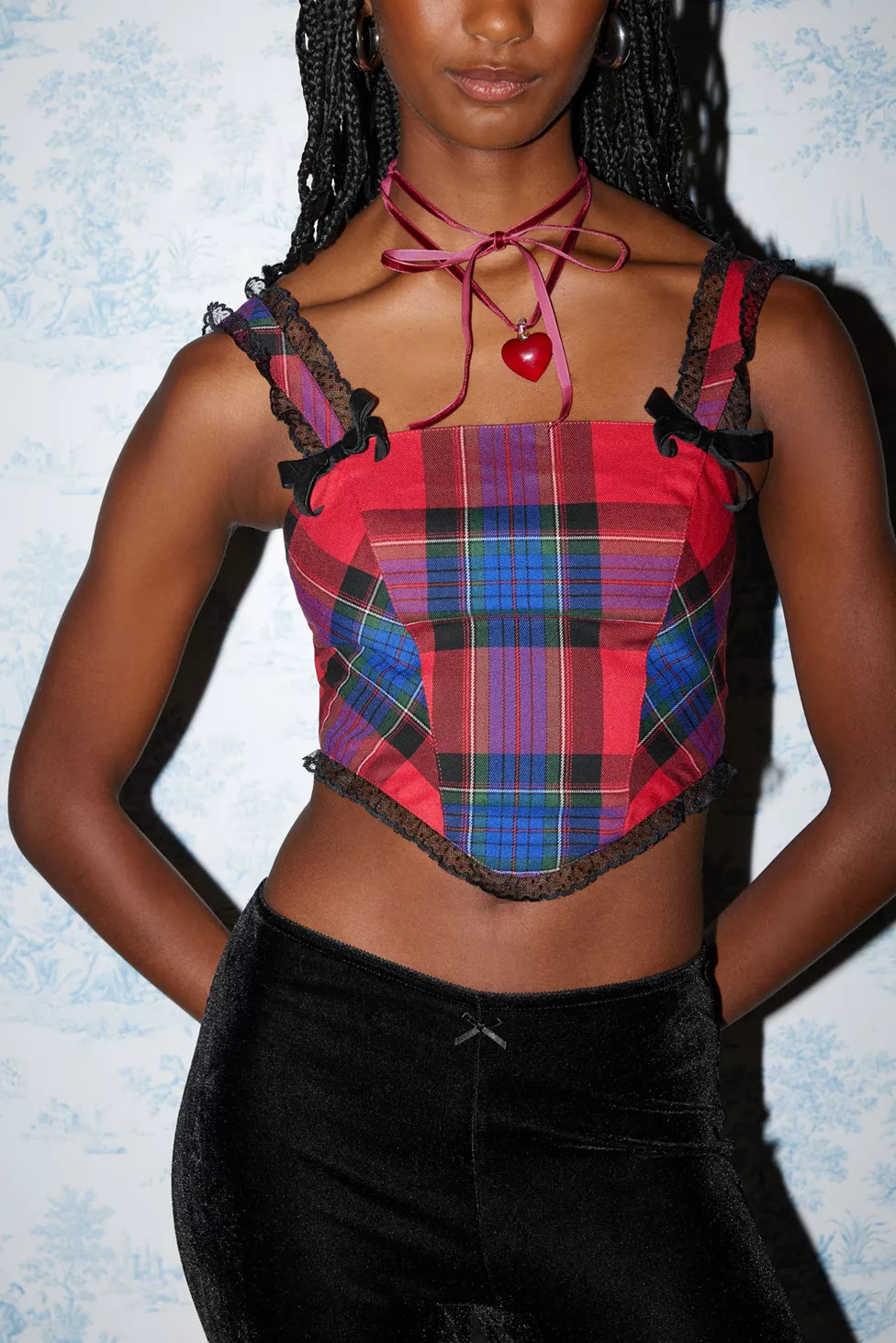 Kimchi Blue Perfectly Precious Plaid Bustier Top | Urban Outfitters (US and RoW)