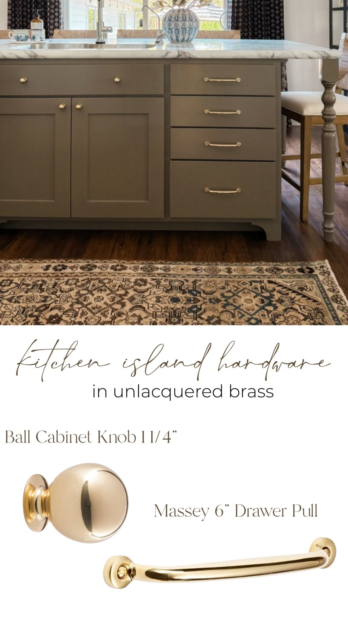 I’ve always wanted beautiful unlaquered brass hardware from Rejuvenation in my kitchen. So glad to finally use it on our kitchen island. 

#LTKStyleTip #LTKFindsUnder50 #LTKHome