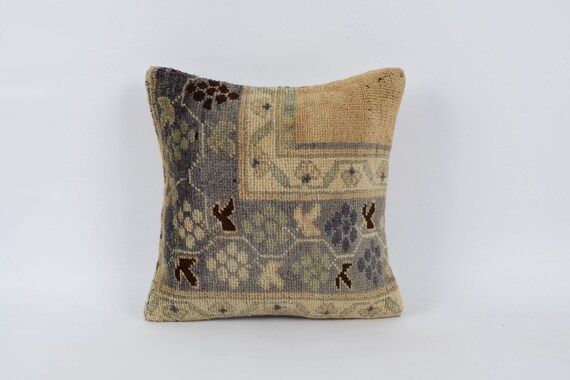 Vintage Kilim Pillow, 18x18 Turkish Kilim Pillow, Decorative Throw Pillow, Aztec Cushion Cover, B... | Etsy (US)