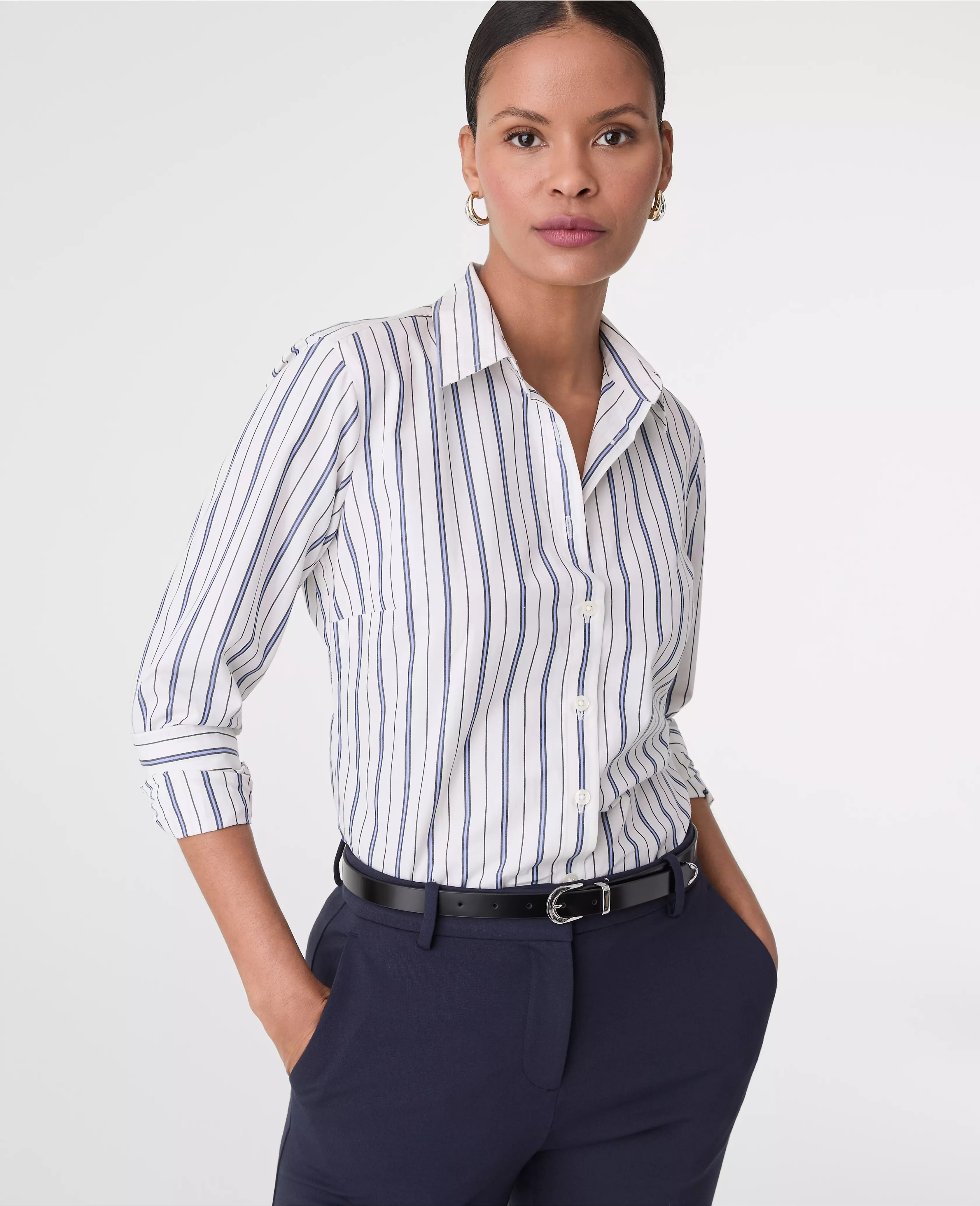 Striped Perfect Shirt | Ann Taylor