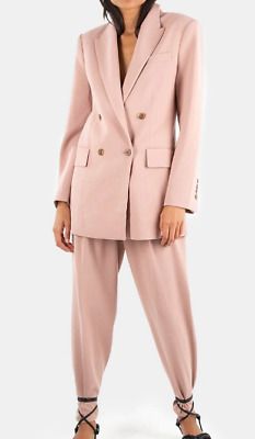 THE FRANKIE SHOP Elvira Light Pink Crepe Long Jacket Blazer Pant Suit Set M/L  | eBay | eBay US