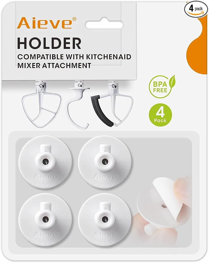 AIEVE 4 Pack Stand Mixer Attachment Holders Compatible with Kitchenaid Mixer Accessories,Flex Edg... | Amazon (US)