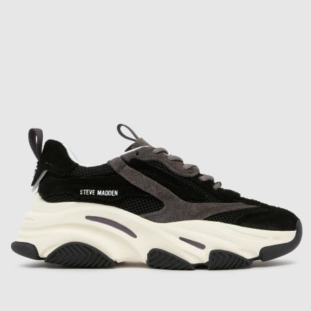 Womens Black & Grey Steve Madden Possession Trainers | schuh | Schuh