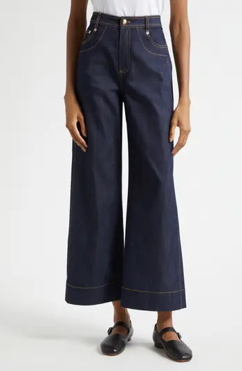 Cinq à Sept Sallie High Waist Ankle Wide Leg Jeans in Indigo at Nordstrom Rack, Size 6 | Nordstrom Rack