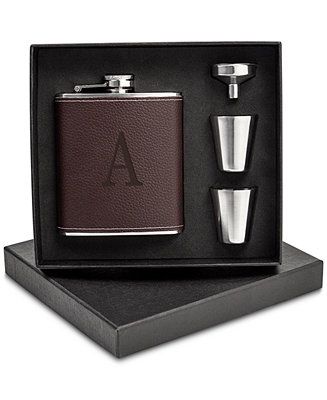 Personalized Leather Wrapped Flask Set | Macys (US)