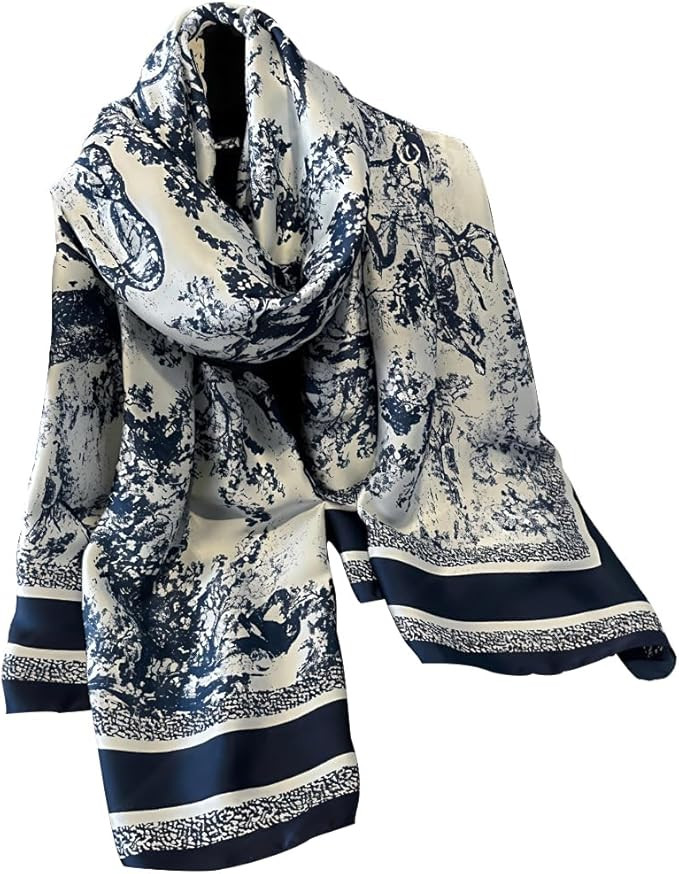 Womens 100% Large Mulberry Silk Scarf Long Satin Scarf Fashion Lightweight Wraps | Amazon (US)
