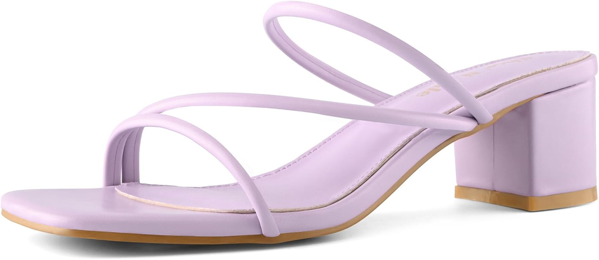 Shoe'N Tale Strappy Heels For Women Low Chunky Block Heel Heeled Sandals Square Open Toe Slip On ... | Amazon (US)