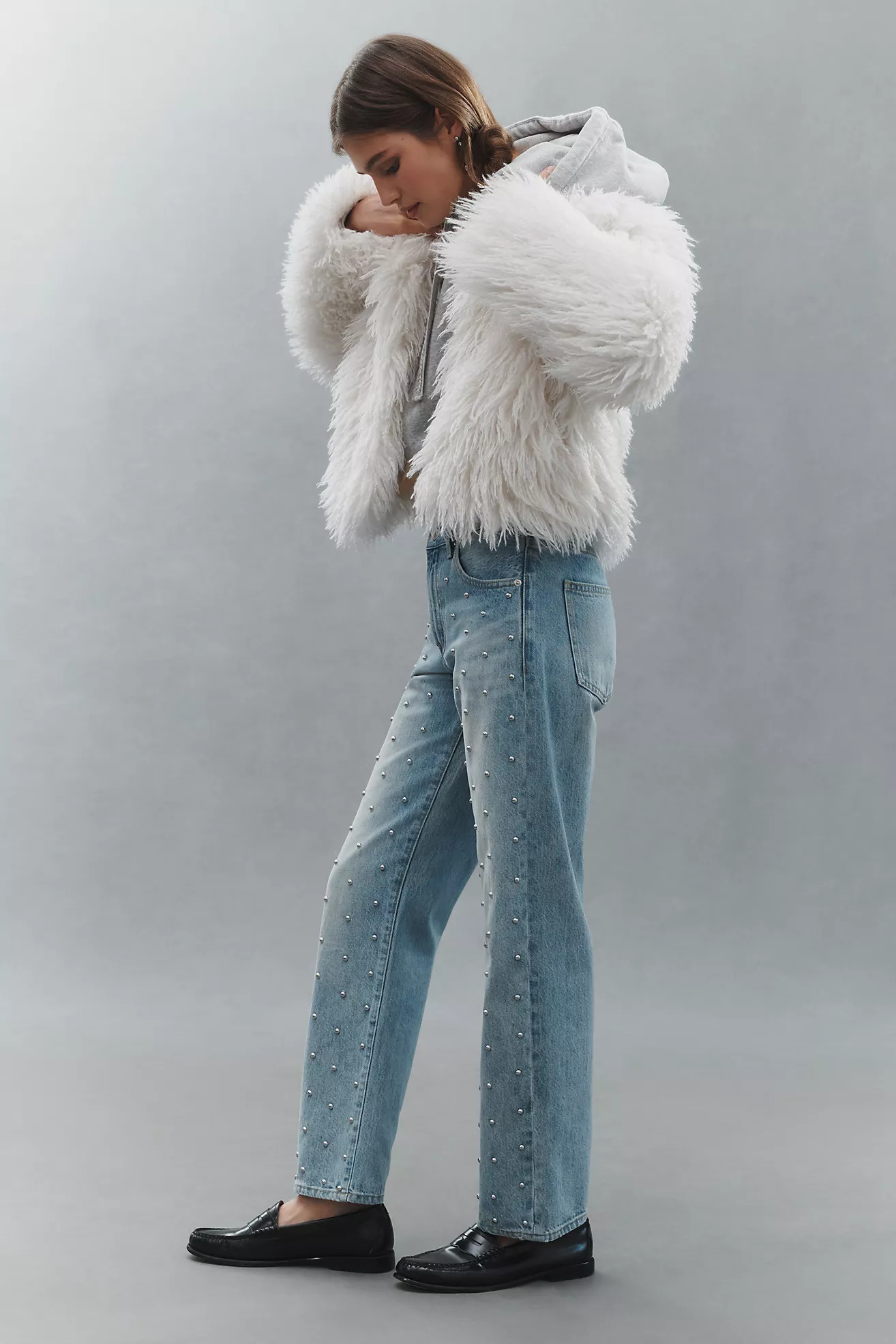 Pistola Lexi Mid-Rise Bowed Straight-Leg Jeans | Anthropologie (US)