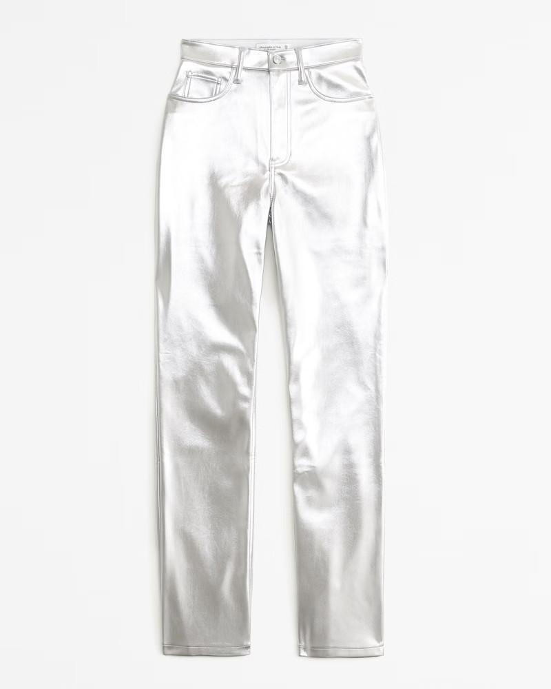 Vegan Leather 90s Straight Pant | Abercrombie & Fitch (US)