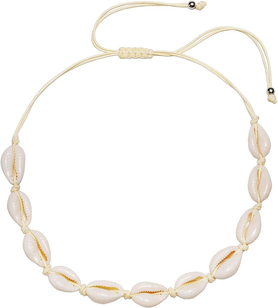 Shell Choker Necklace for Women Natural Seashell Cowrie Shell Beach Boho | Amazon (US)