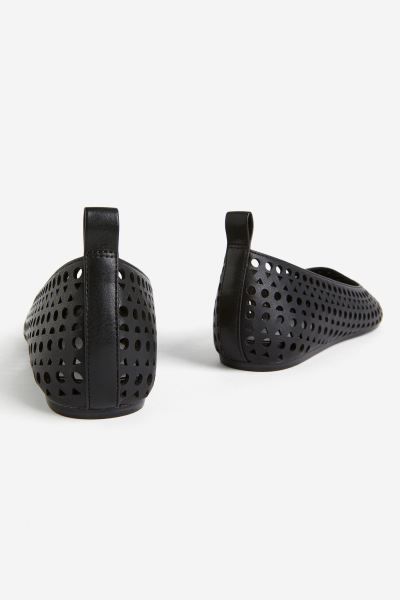 Perforated Flats - Black - Ladies | H&M US | H&M (US + CA)