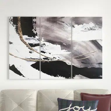 Glam Painted Arcs II - 3 Piece Wrapped Canvas Print | Wayfair North America