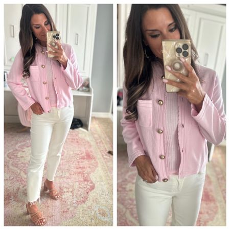 How to style a pink cardigan with white pants 

#LTKFindsUnder50 #LTKOver40 #LTKStyleTip