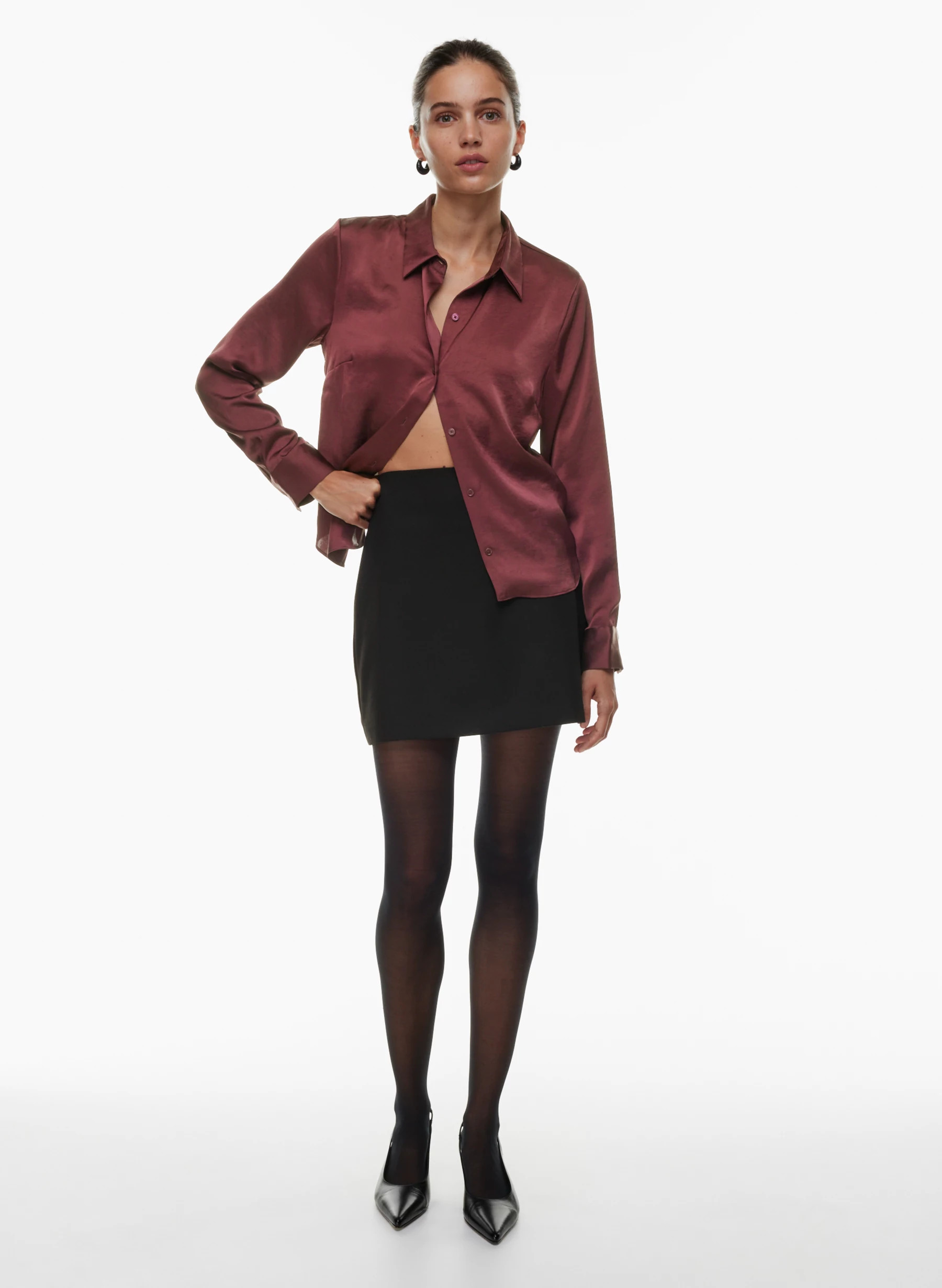 RIZZO SATIN SHIRT | Aritzia