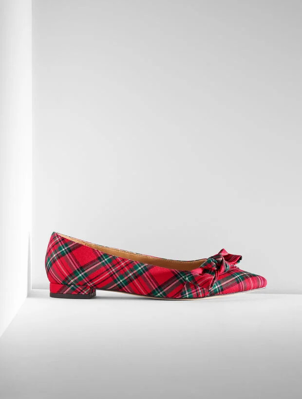 Portia Bow Flats - Cider Plaid | Talbots
