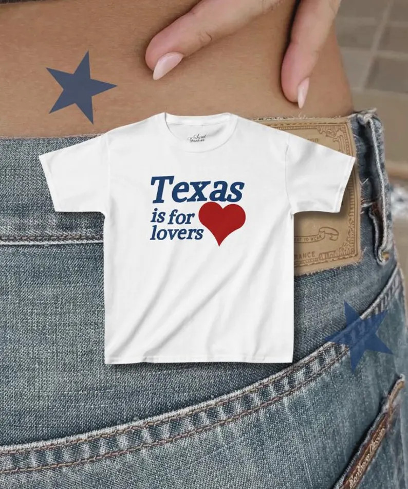 Texas is for Lovers 90s Baby Tee | Y2k 2000s Trendy Style Graphic Top | Western Country Girl Shir... | Etsy (Global)