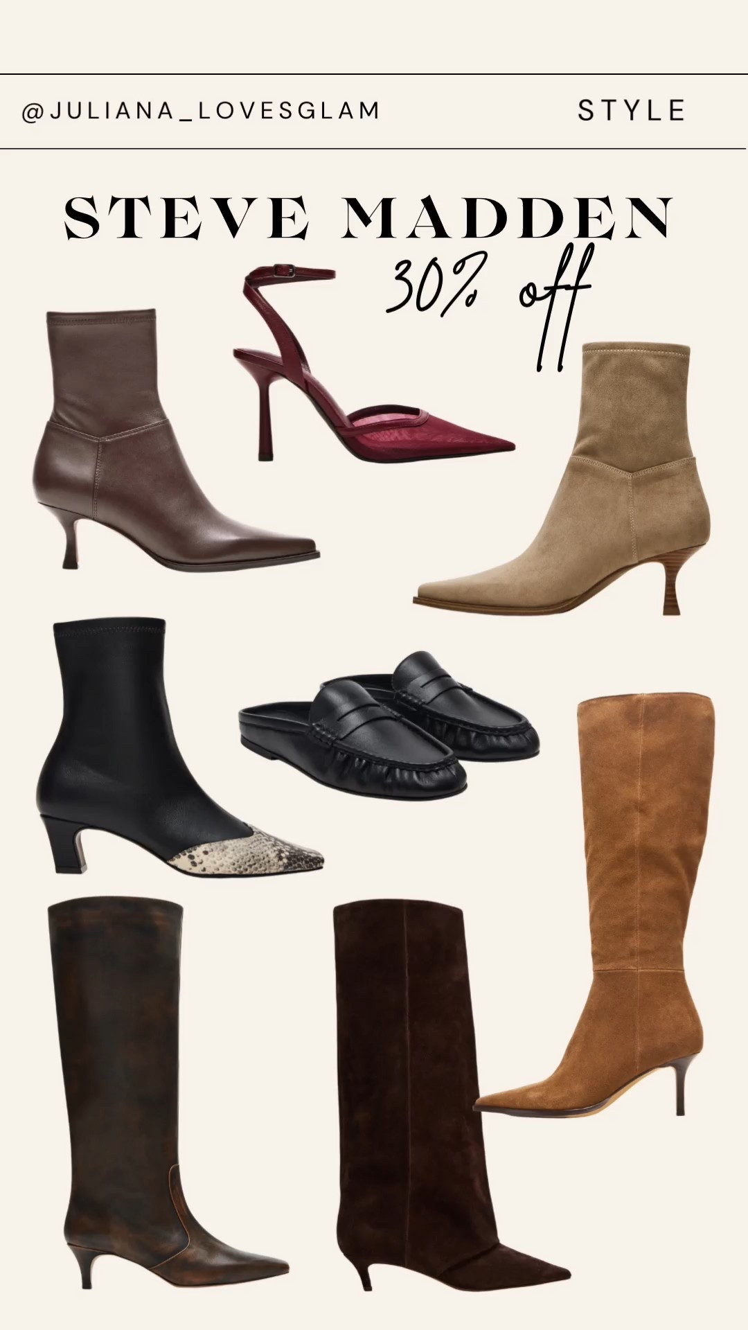 Steve Madden 30% off sale 🚨 @stevemadden #boots

Cyber Monday, shoes, boots, winter fashion 

#LTKSaleAlert #LTKCyberWeek #LTKGiftGuide