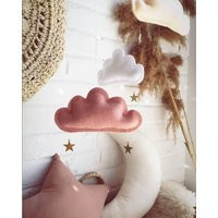 Blush & Coral Cloud Star Mobile, Moon Mobile For Baby Girl, Nursery Decor, Crib | Etsy (US)