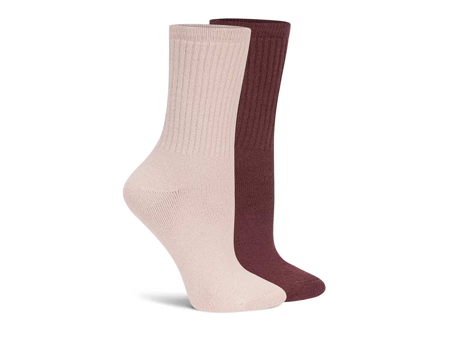 Lemon Lounge Crew Socks 2 Pack | Women's | Pastel Purple/Burgundy | Size One Size | Socks | Crew | DSW