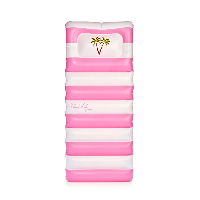 Float Life by FUNBOY Pink & White Striped Palm Pool Float Lounger, Oversized Design, Adults or ki... | Walmart (US)
