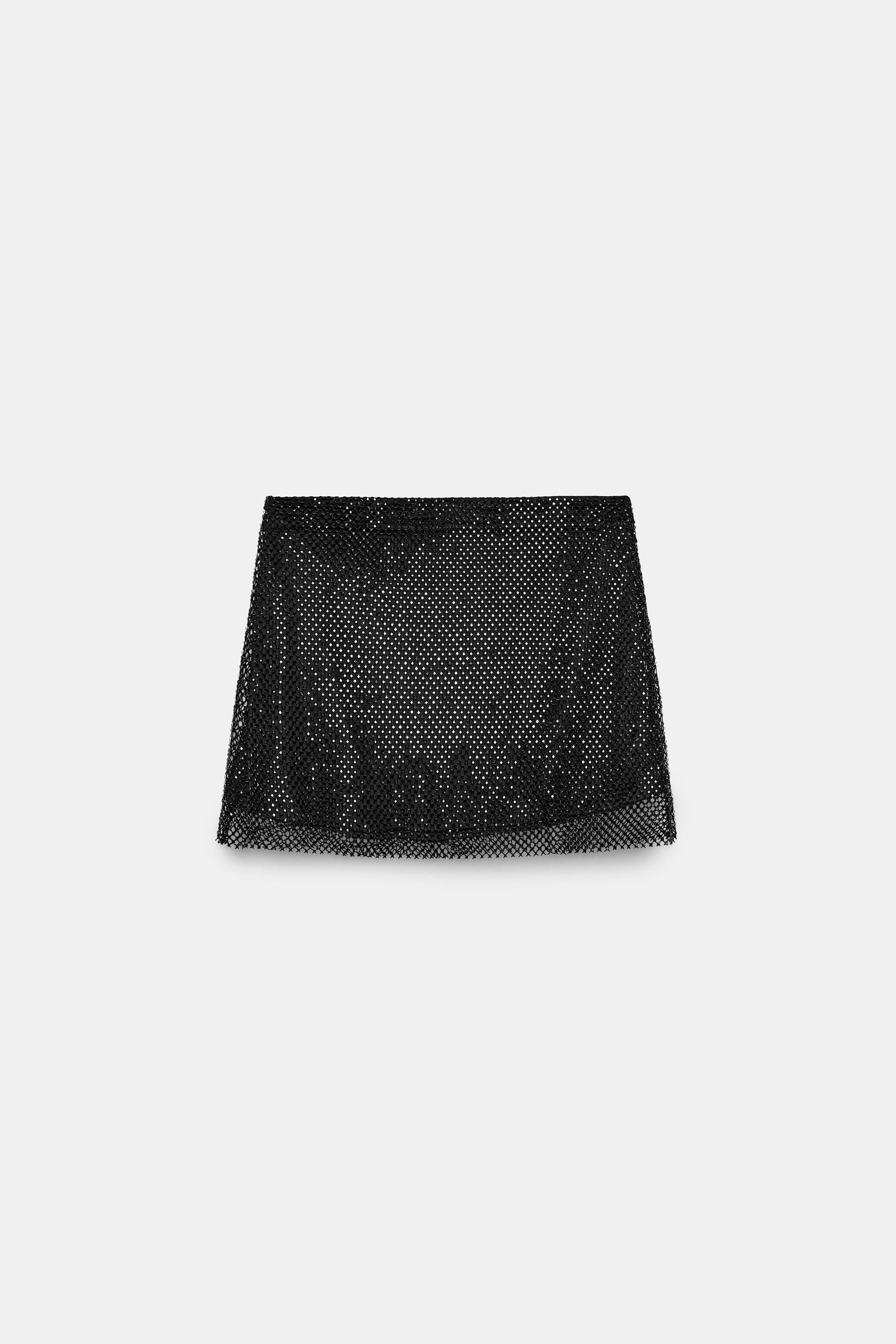 BEADED MESH MINI SKIRT | Zara US