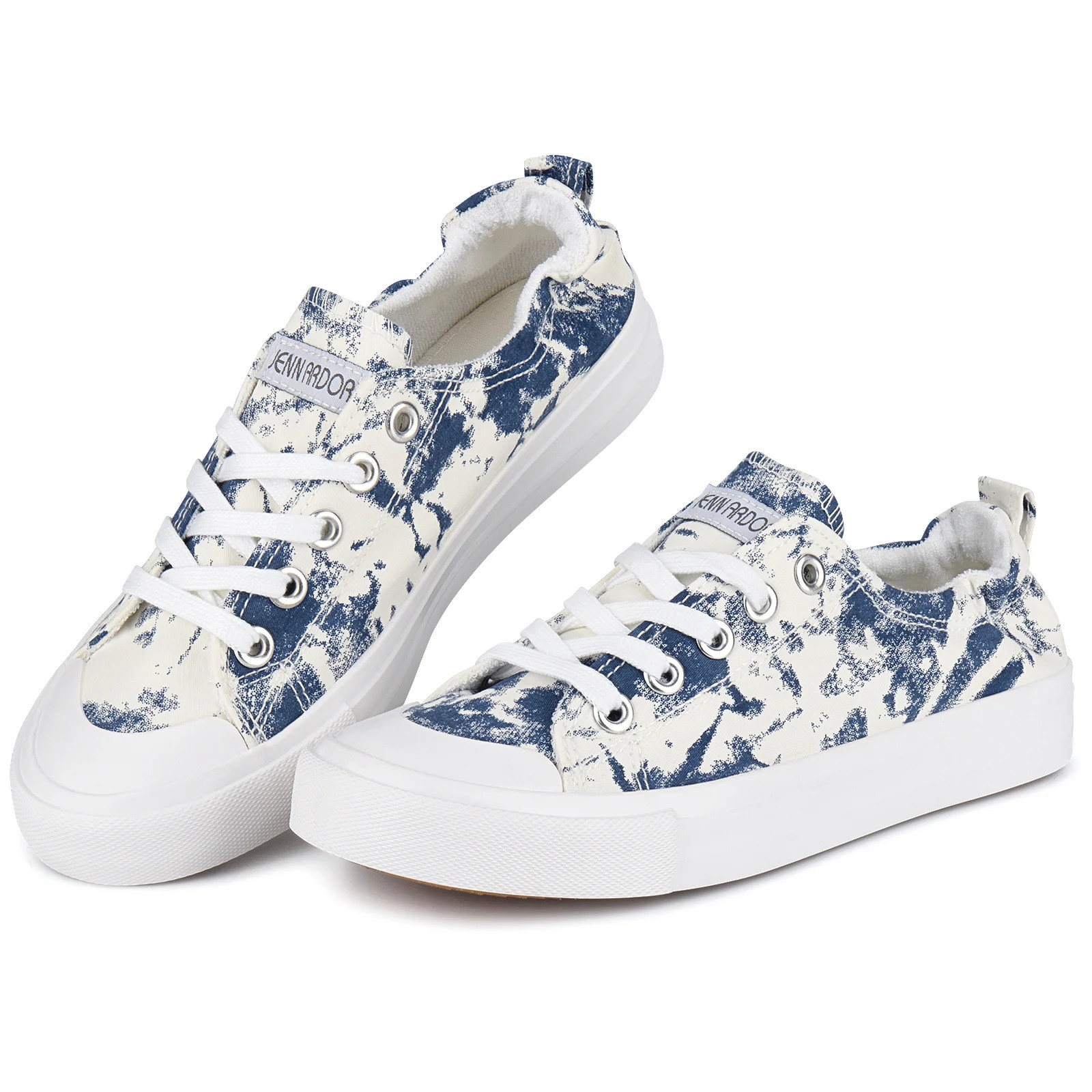 JENN ARDOR Canvas Shoes Sneakers for Women Low Top Slip On Casual Comfortable Walking Flats | Walmart (US)
