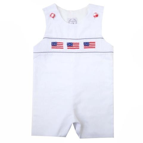 Americana Smocked Flag Shortall | The Bella Bean