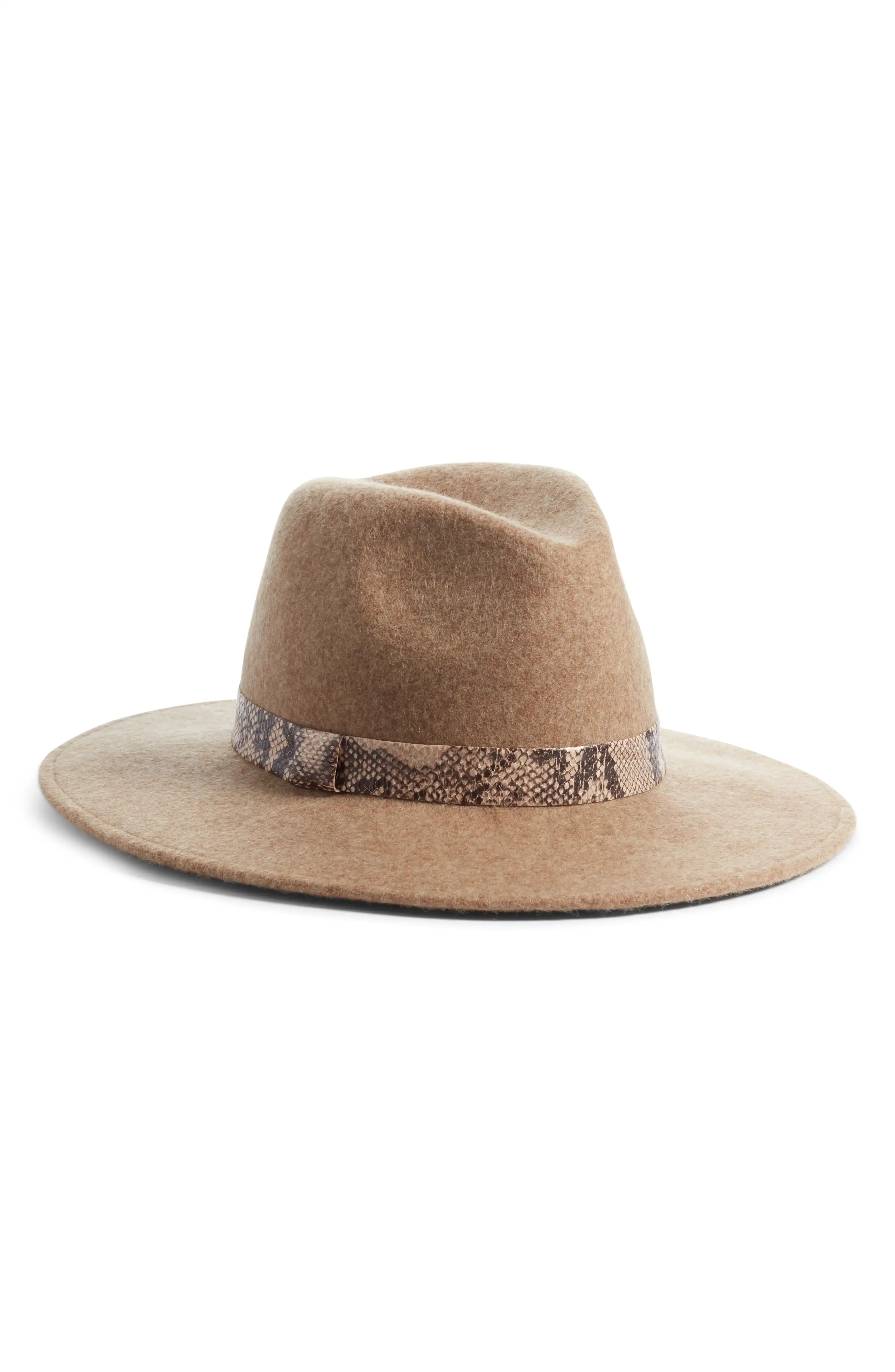 Snakeskin Trim Wool Panama Hat | Nordstrom