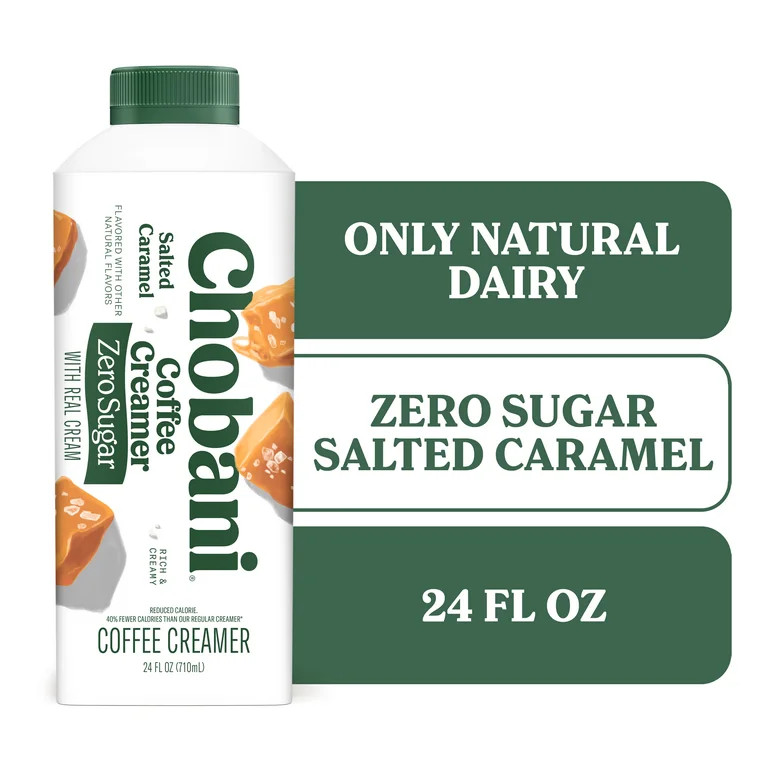 Chobani Zero Sugar Coffee Creamer Salted Caramel 24 fl oz Carton | Walmart (US)