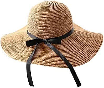 AYGCI Womens UV UPF50 Beach Sun Straw Hat Foldable Brim Summer UV Hat Travel hat | Amazon (US)