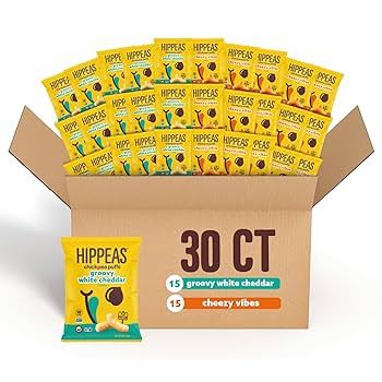 Hippeas Chickpea Puffs, Variety Pack: Vegan White Cheddar, Nacho Vibes, 0.8 Ounce (Pack of 30), 3... | Amazon (US)