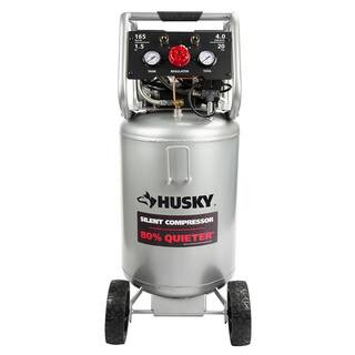 Husky 20 Gal. Vertical Electric-Powered Silent Air Compressor 3332013 - The Home Depot | The Home Depot
