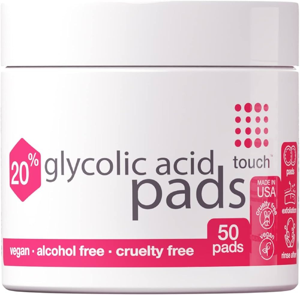 TOUCH 20% Glycolic Acid Pads Exfoliating And Resurfacing AHA Peel Face Wipes - Great for Dullness... | Amazon (US)