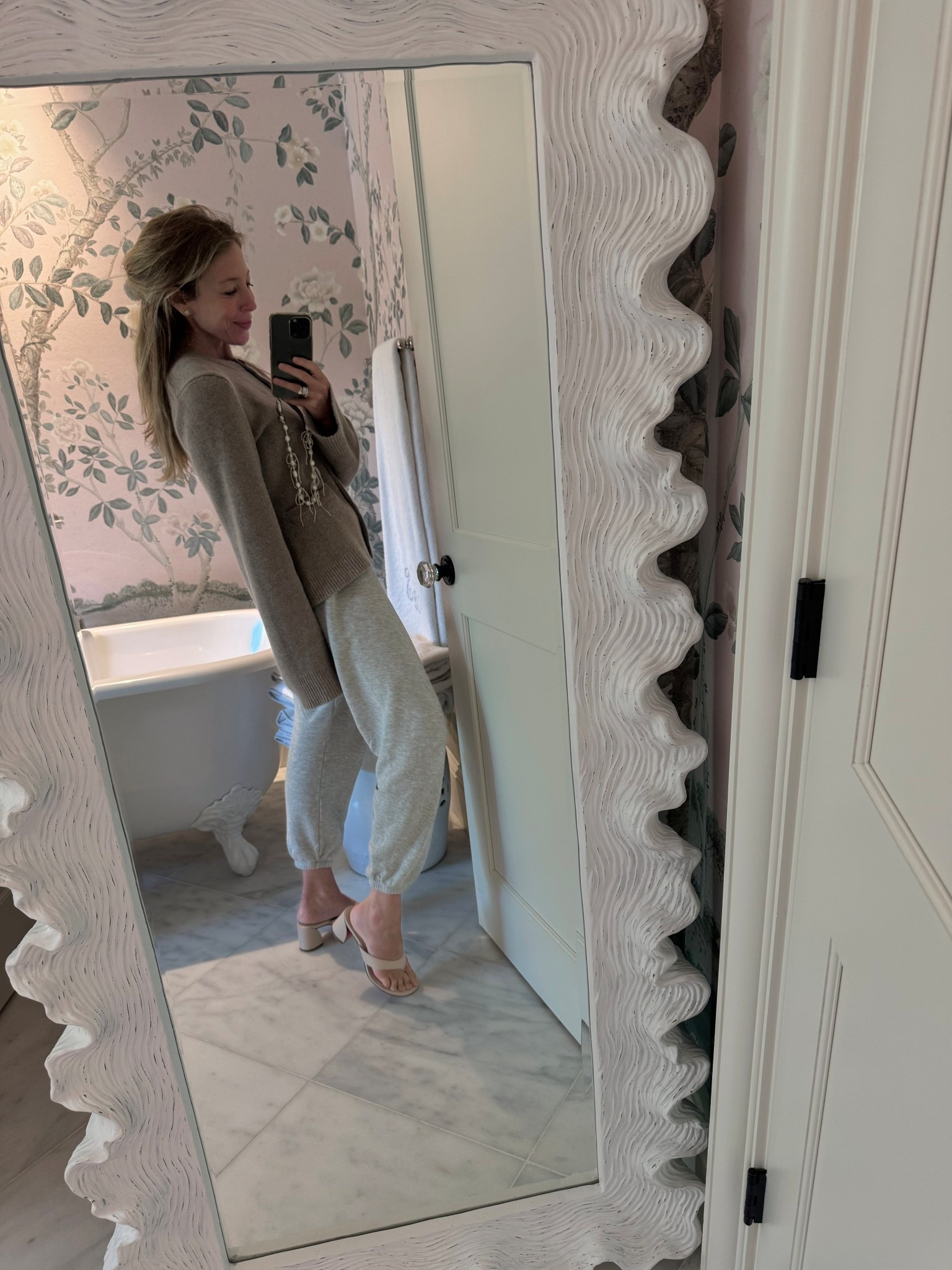 Carpool casual today. Sweatpants are linked over on ShopMy 🤍