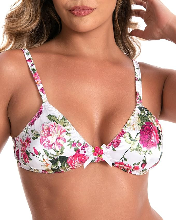 Satini Wire‑Free Silky Satin Bralette - Adjustable Straps, Elegant Lingerie, Sissy Bra       
 ... | Amazon (US)