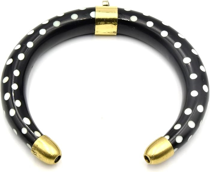 Crescent Pendant | Acrylic Colored Focal Pendant | 3 Inch Crescent Pendant | Black White Spotted | Amazon (US)