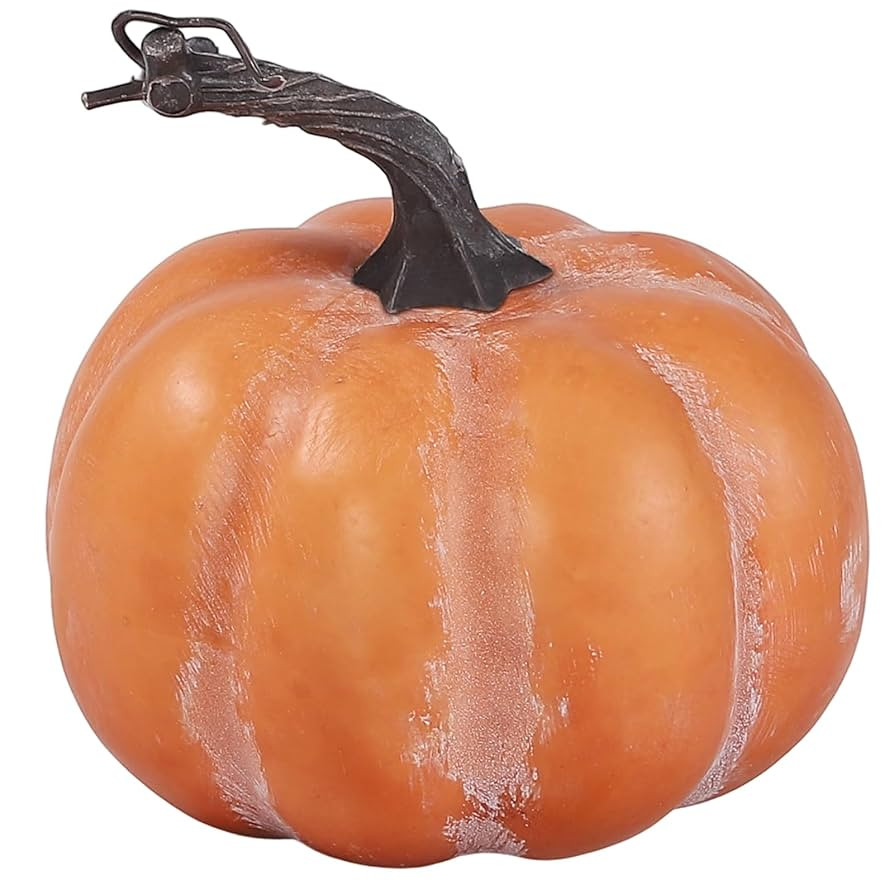 DuHouse Artificial Pumpkin Fall Decoration, 6" x 5.5" Lifelike Orange Foam Pumpkins with Realisti... | Amazon (US)