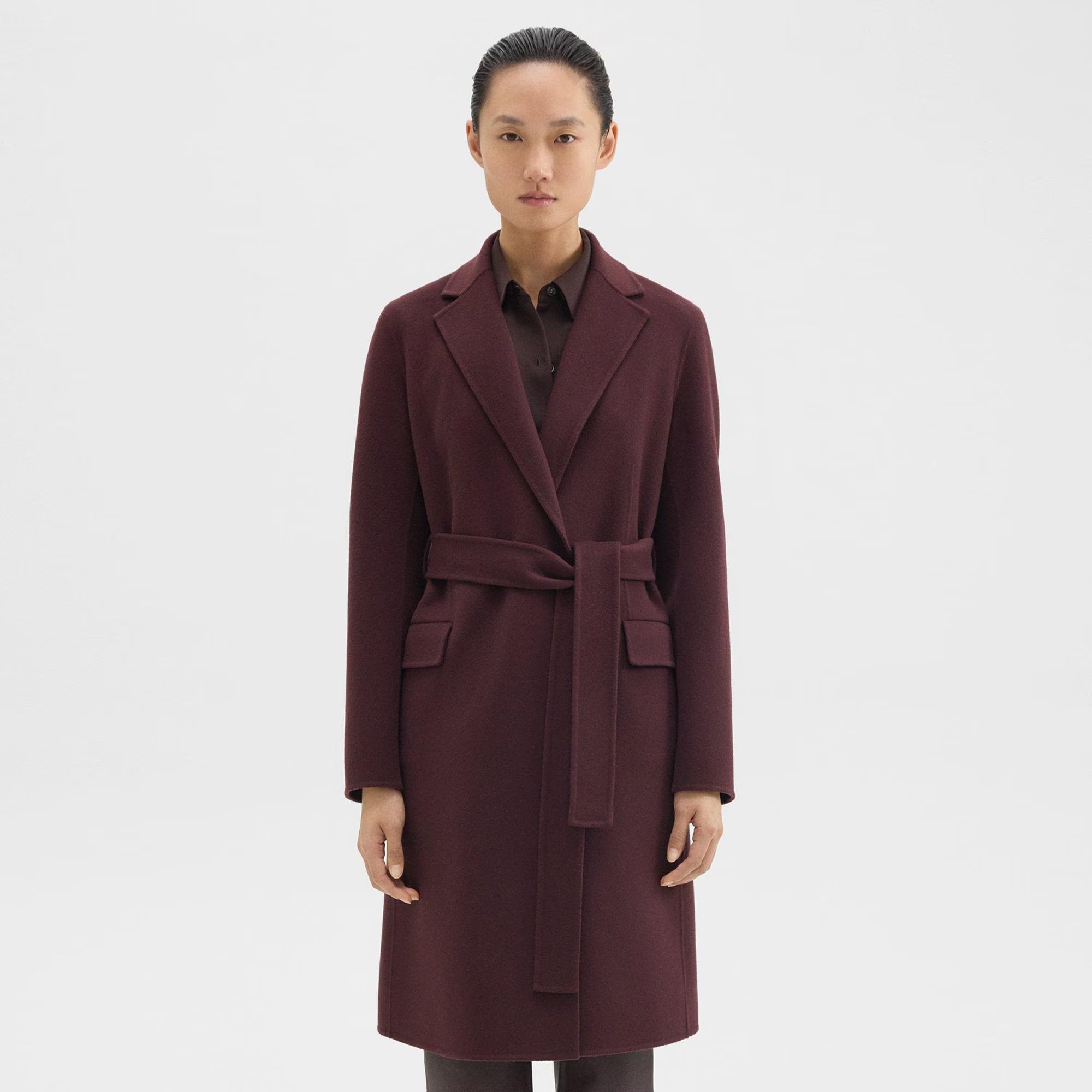 Wrap Coat in Double-Face Wool-Cashmere | Theory