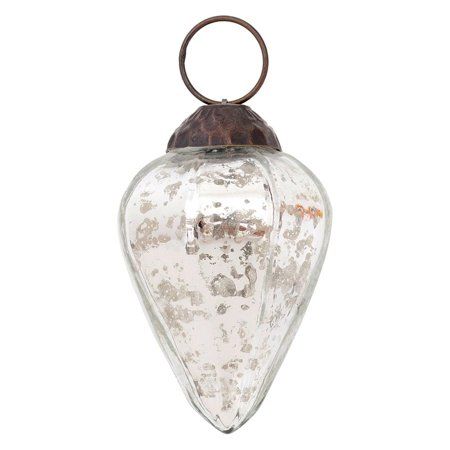 1PK CLOSEOUT Small Mercury Glass Ornament (2.5-inch Silver Zoe Design Single) | Walmart (US)