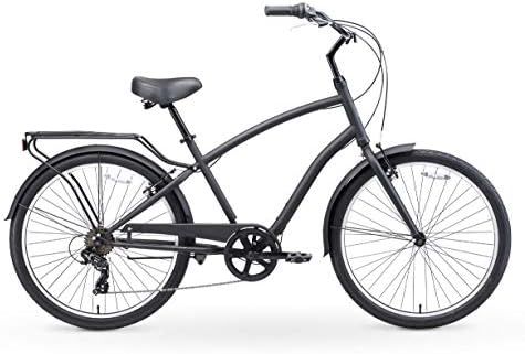 sixthreezero EVRYjourney Steel Men's Hybrid Bike with Rear Rack, 26 Inches, 7-Speed, Matte Black | Amazon (US)