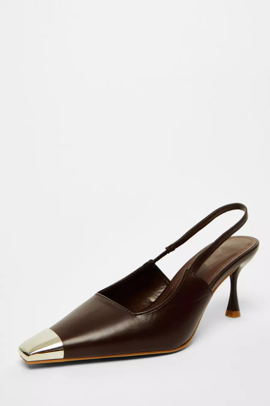 Brown Faux Leather Court Heel | Quiz Clothing