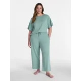 Joyspun Women's French Terry Knit Sleep Capri Pants, 25” Inseam, Sizes XS-3X | Walmart (US)