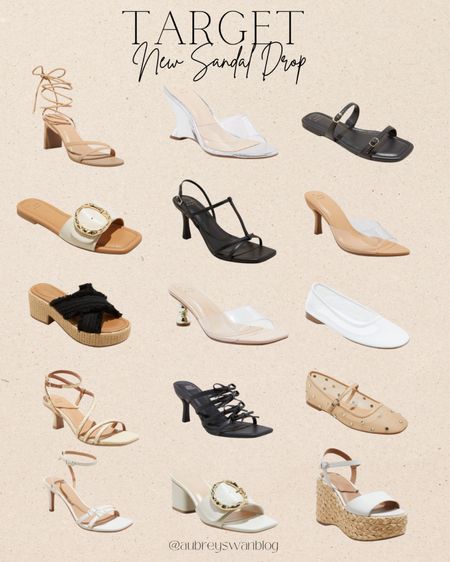 Target new sandal drop! 

Women’s sandals, Target finds, nude heels, black heels, platform heels, ballet flats, slide sandals 