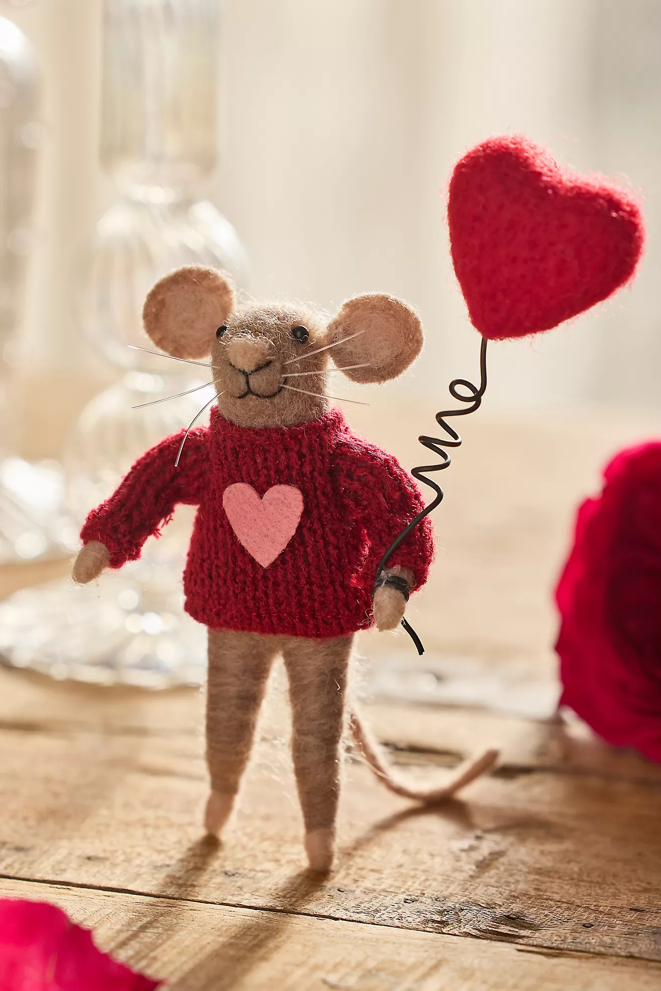 Heart Balloon Mouse Felt Critter | Anthropologie (US)
